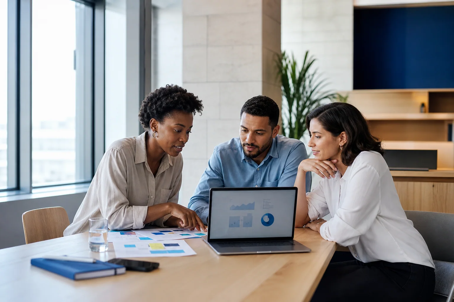 A South African business team collaborating on a practical digital growth plan.